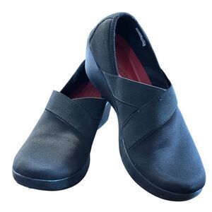 Crocs Dual Comfort Busy Day Black Wedge Loafers Size 10 Slip On Comfort Shoes